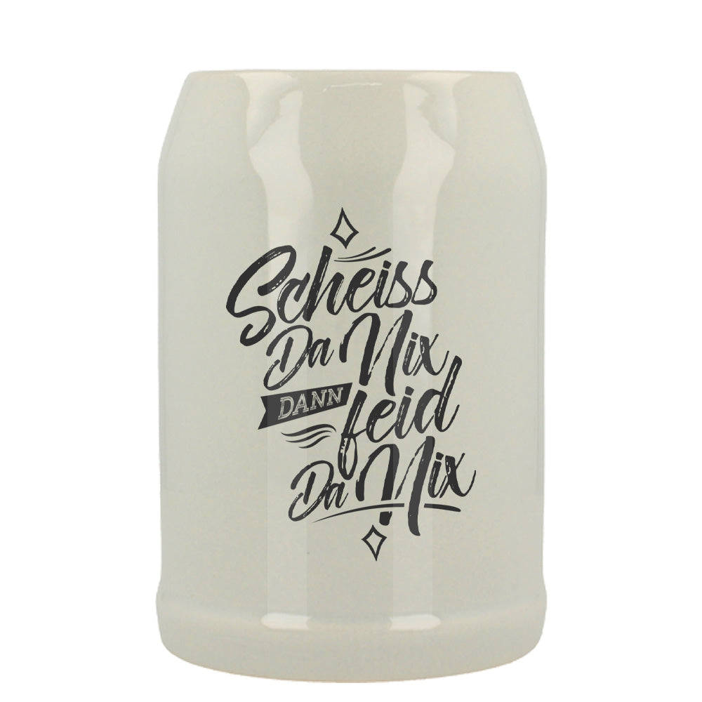 Krug 0,5 in grau 0,5 - Scheiss da nix